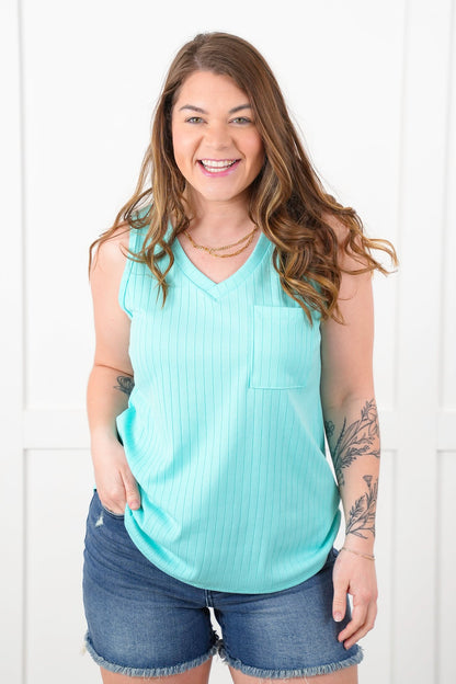 Door Buster! Plus/Reg Wide Ribbed V Neck Tank Top