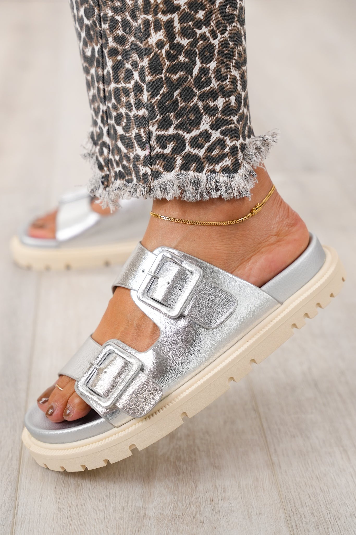 New Color! MIA Dual Buckle Slip On Sandal with Adjustable Straps