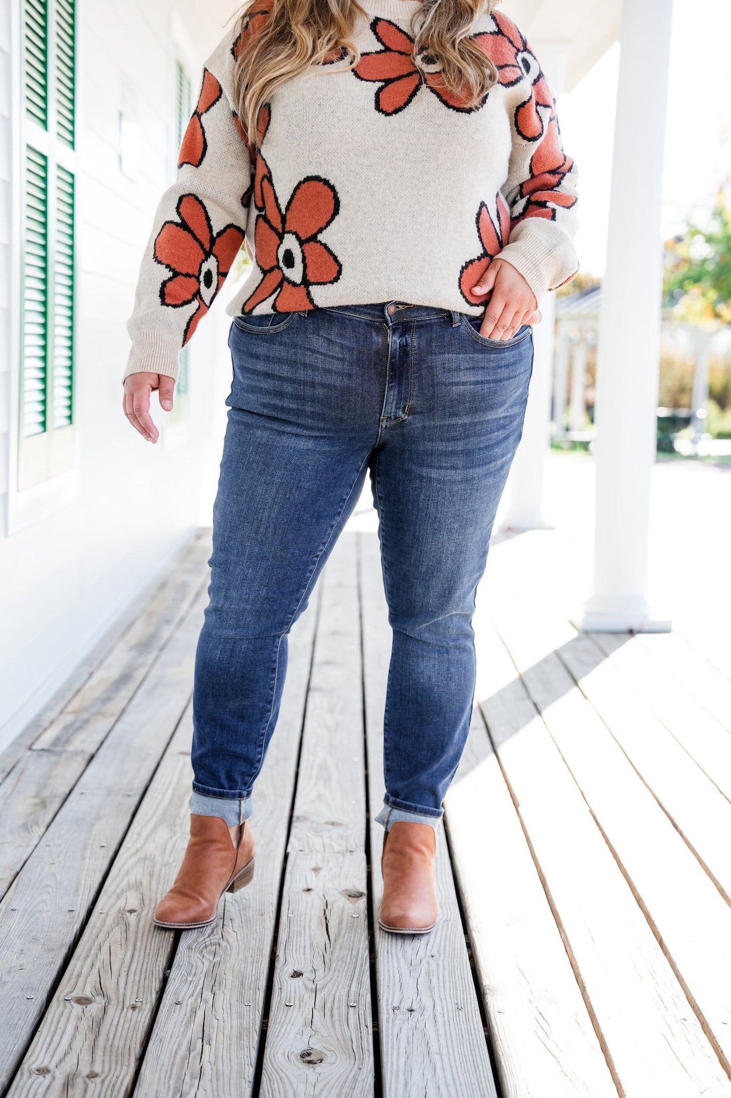 Judy Blue  8 Days A Week  Medium Wash Mid Rise Skinny jeans with Handsanding