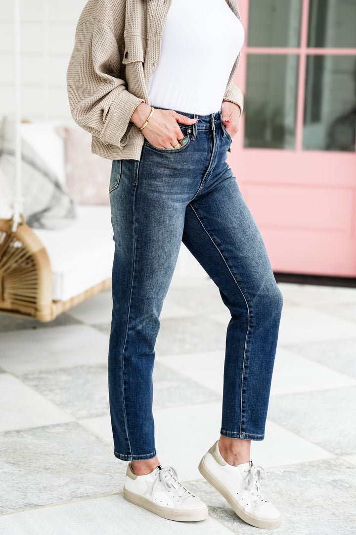 Judy Blue Jolene High Rise Dark Wash Tummy Control Slim Jeans