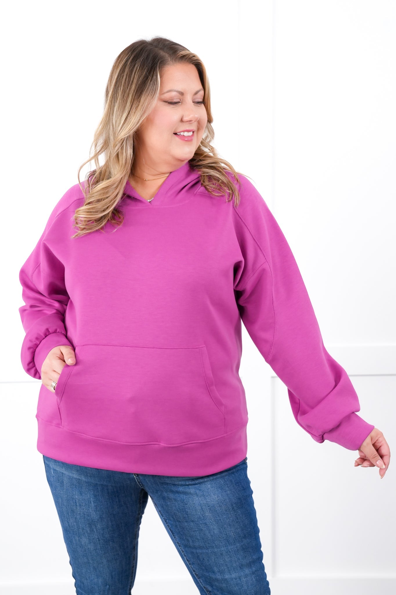 Door Buster! Plus/Reg Long Sleeve Pullover Hoodie with Kangaroo Pocket