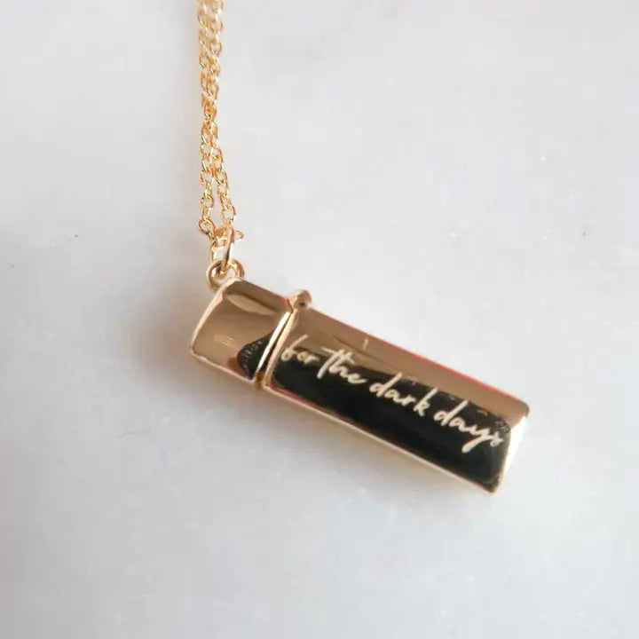 Lighter Charm Necklace With Gemstone