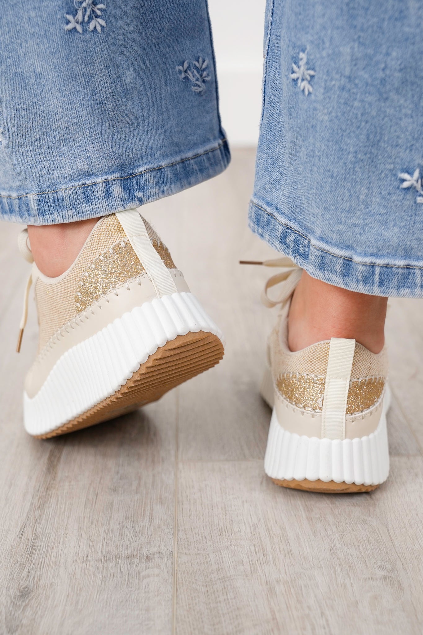 Color Contrast Low Top Platform Sneakers