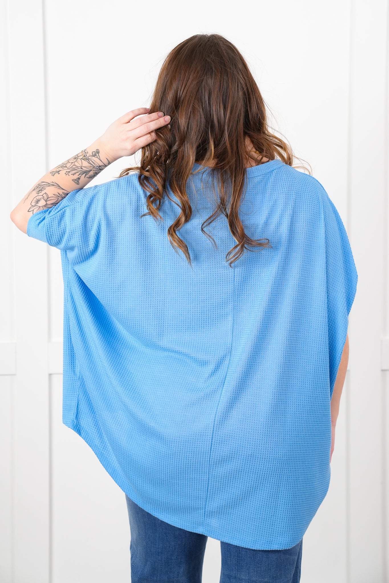 Door Buster! Plus/Reg Thermal Short Dolman Sleeve Round Neck Top