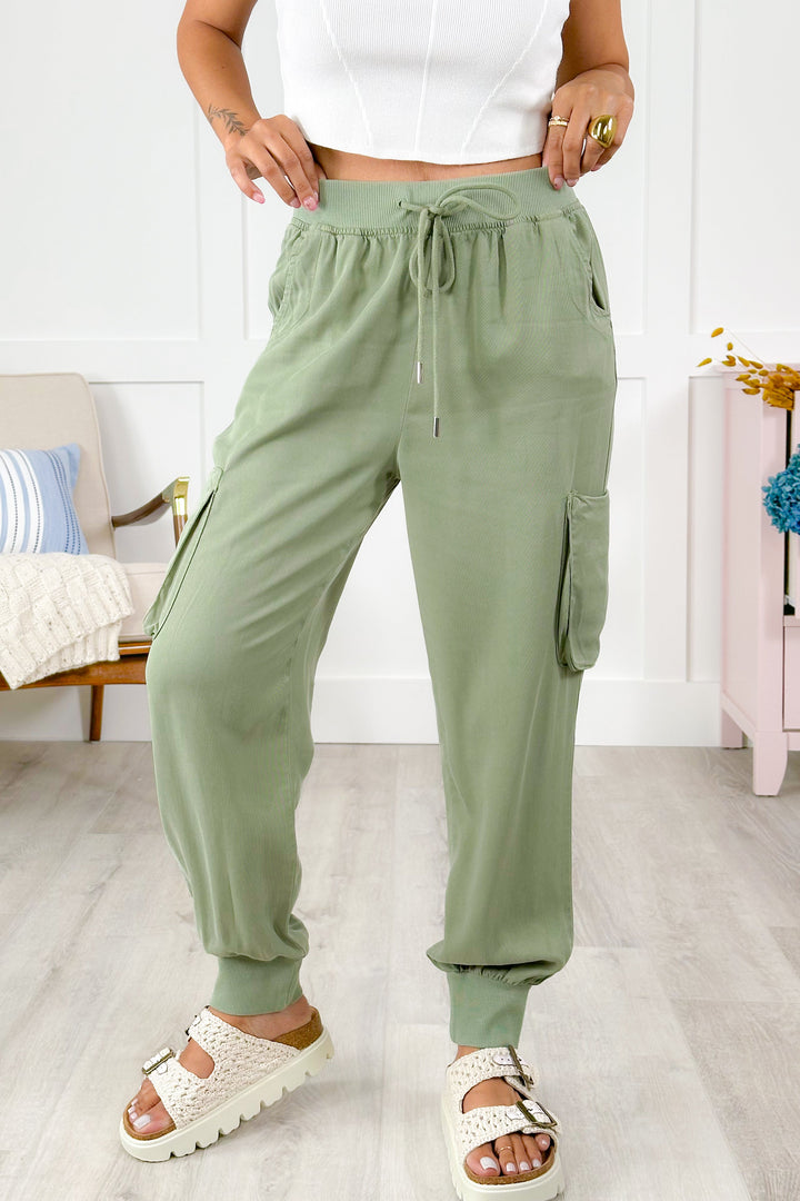 Plus/Reg Risen High Waist Cargo Joggers (Multiple Colors)