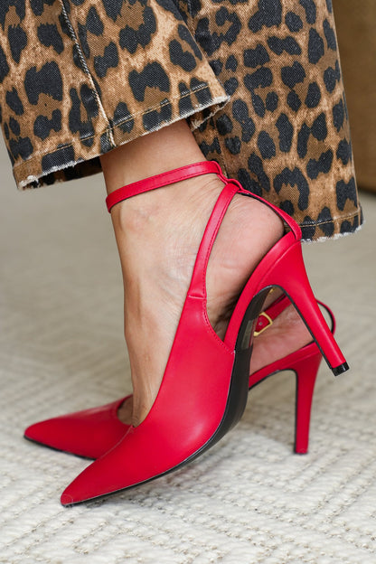 Elegant Pointed Toe High Heel with Ankle Strap