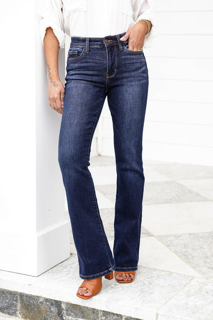 Restock! Judy Blue Mid Rise Dark Wash Bootcut Jeans