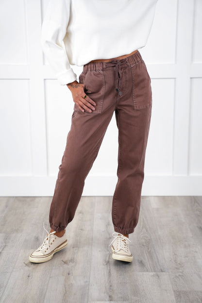Mica High Rise Brown Cropped Jogger