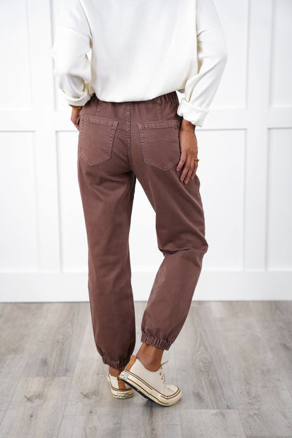 Mica High Rise Brown Cropped Jogger
