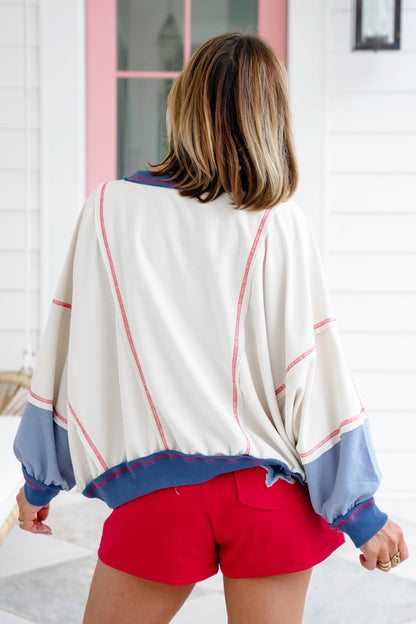 Long Sleeve "USA" Patchwork Detail