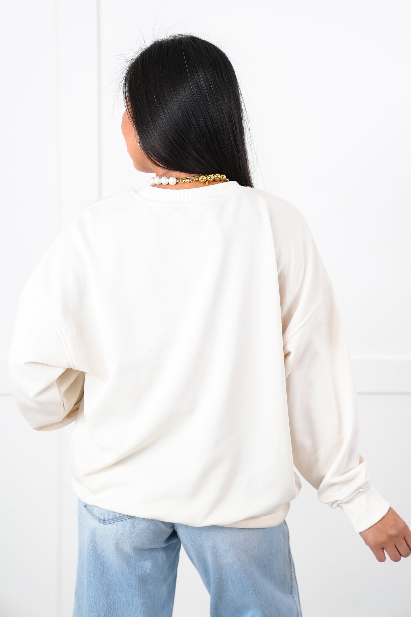 Long Sleeve Sweatshirt with Embroidered Tomatoes Detail