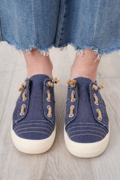 Blowfish Stitch Accent Sneakers with Distressed Edges