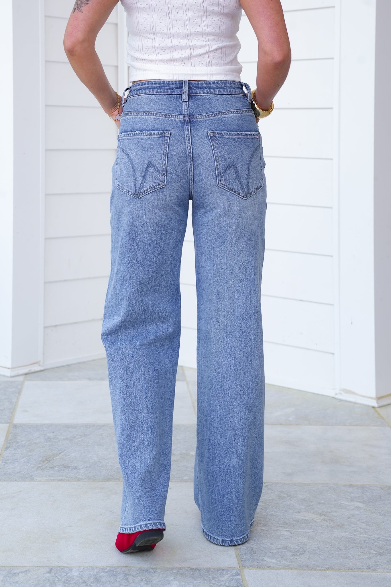 Mica High Rise Medium Wash Wide Leg Jeans