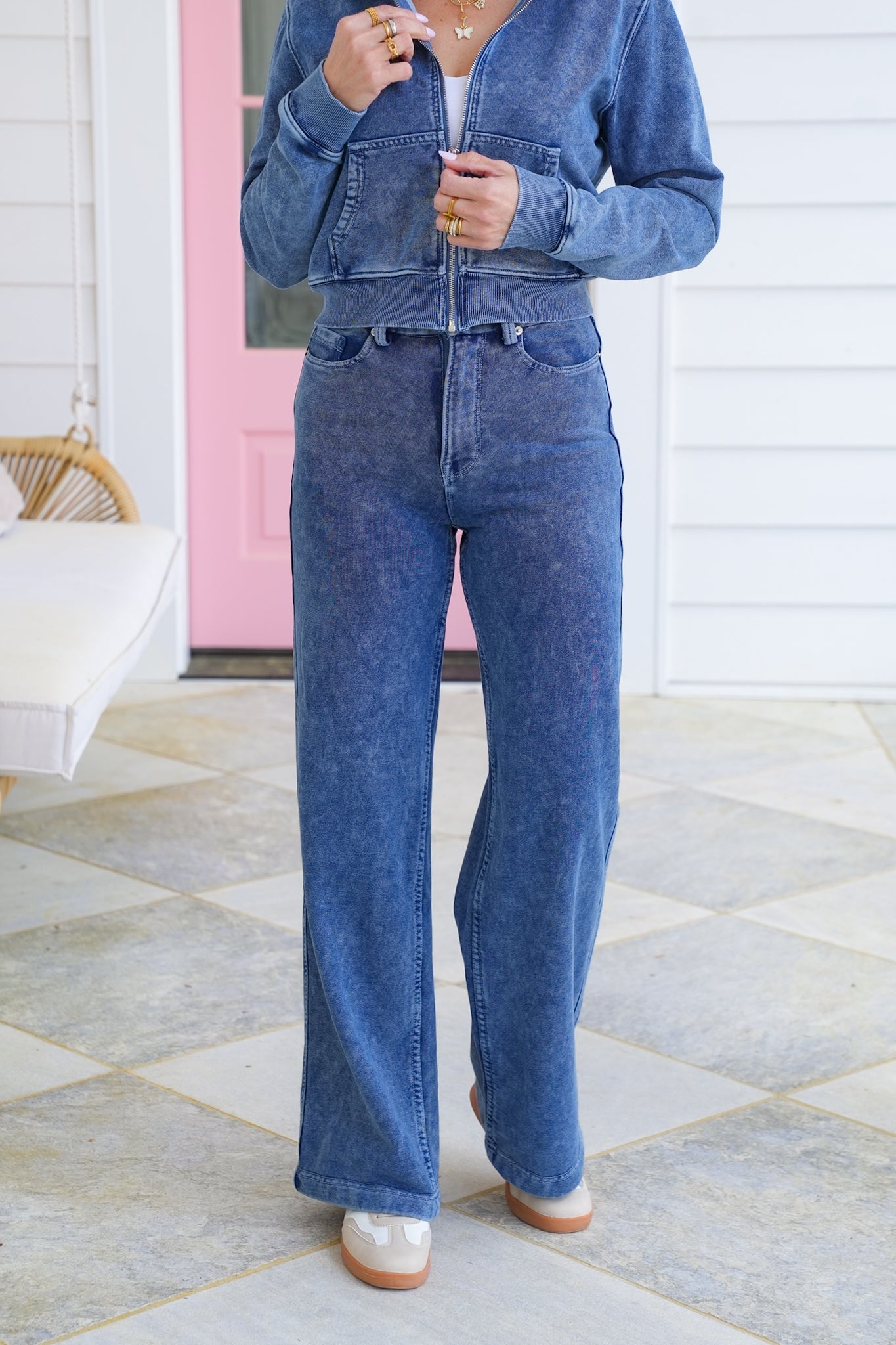 Plus/Reg Mineral Wash High Waist Pants