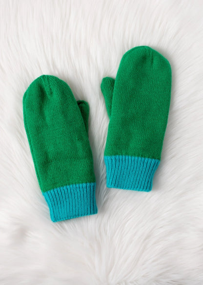 Two-Color Knit Mittens