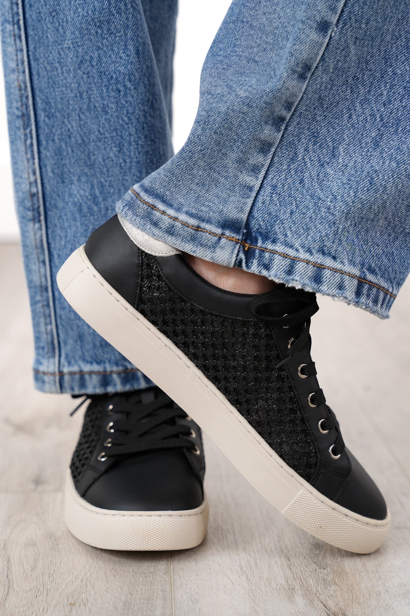 Corky's "Keep Scrolling" Stitched Pattern Sneaker
