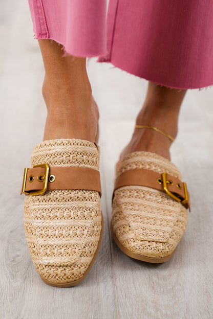 Slip on Mule Loafer with Adjustable Metal Buckle