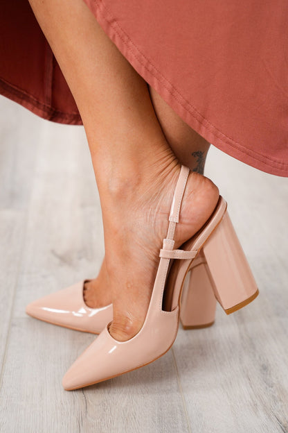 Restock! Pointed Toe Slingback Heeled Shoe with Adjustable Strap