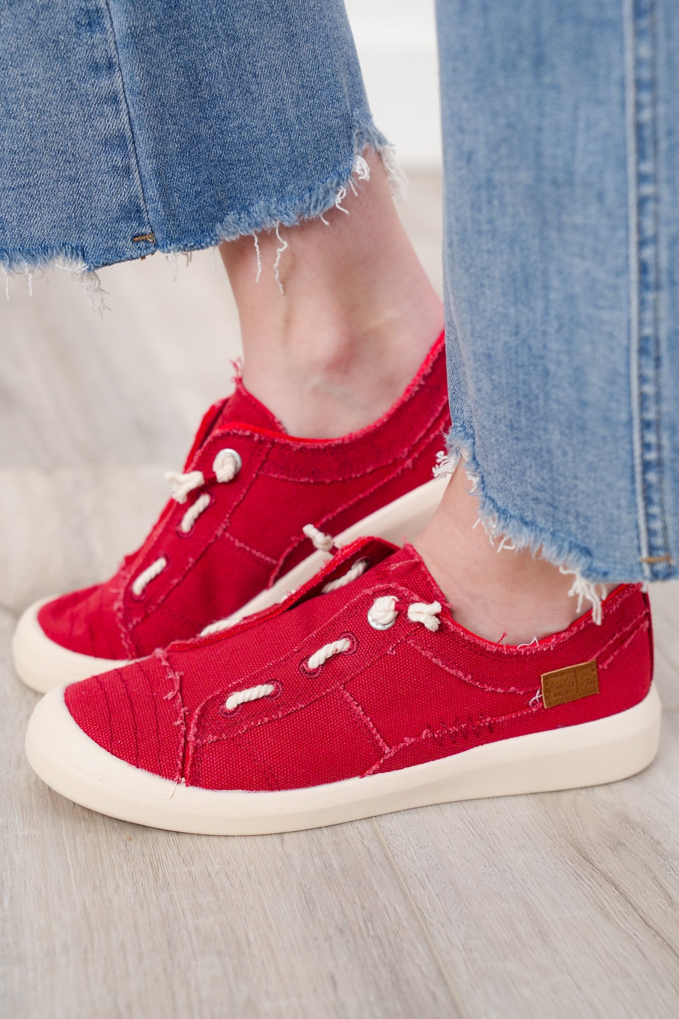 Blowfish Stitch Accent Sneakers with Distressed Edges