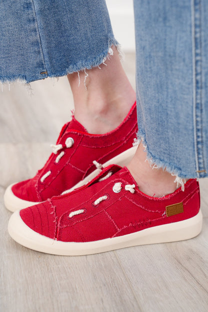 Blowfish Stitch Accent Sneakers with Distressed Edges