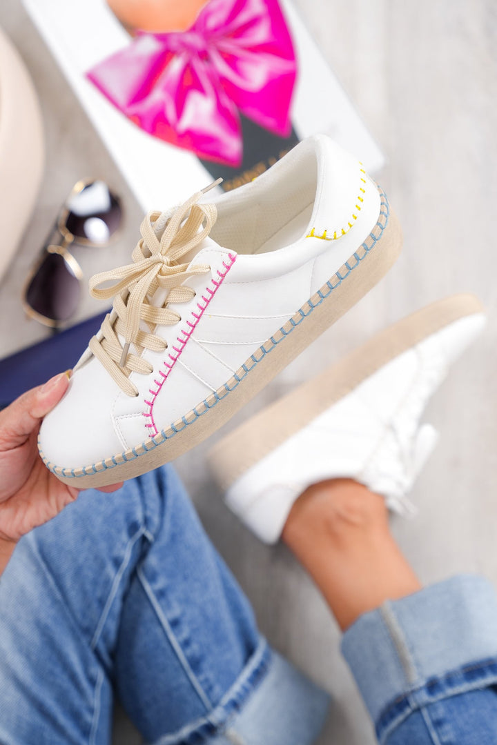Corky's "Friend Zone" Vibrant Stitched Sneakers