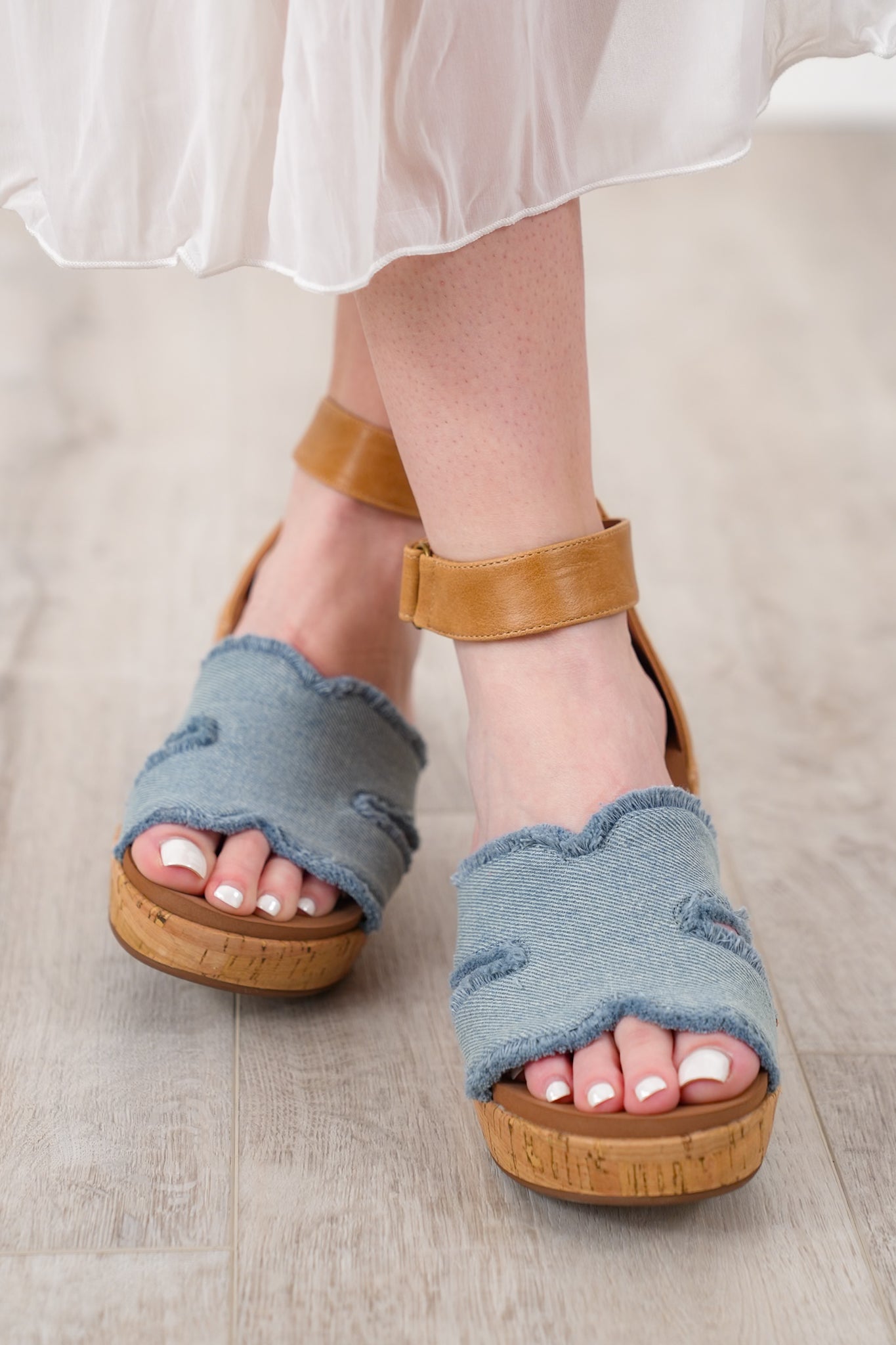 Corky's "Rom Com" Cork Wedge Sandal with Velcro Ankle Strap