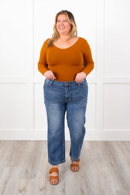 Door Buster! Plus/Reg Solid Long Sleeve Reversible Top