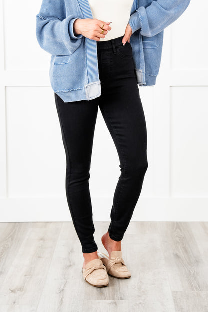 Judy Blue Back in Black Booty Lifting  High Rise Black Pull On Shield Pocket Skinny Jeans