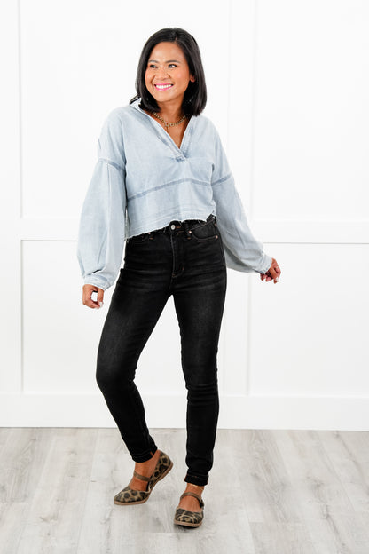 Judy Blue Black Dog High Rise Black Wash with Contrast Thread Tummy Control Skinny Jeans