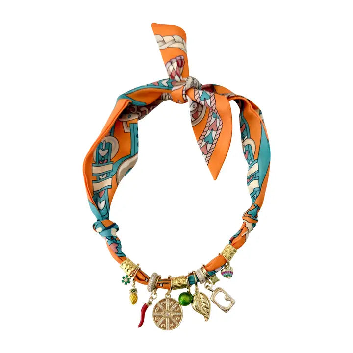 Gemelli Camron Multi Charm Scarf Necklace
