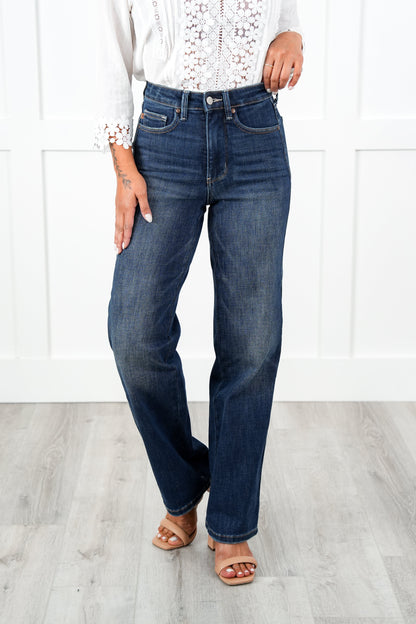 Judy Blue Timeless Obsession Dark Wash Tummy Control Classic Straight Leg Jeans