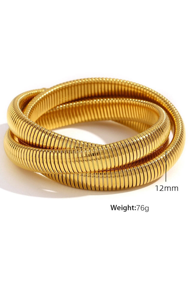 Golden Serpent Coil Bracelet