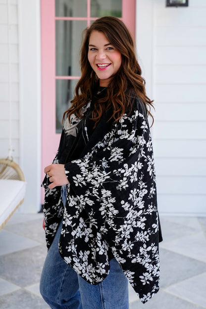 Elvis Presley Long Floral Sleeve Poncho Top