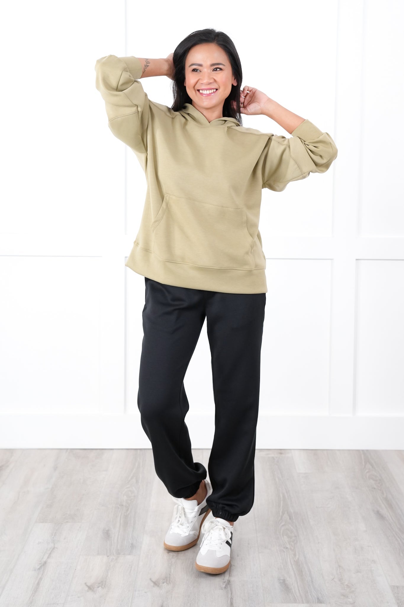 Door Buster! Plus/Reg Long Sleeve Pullover Hoodie with Kangaroo Pocket