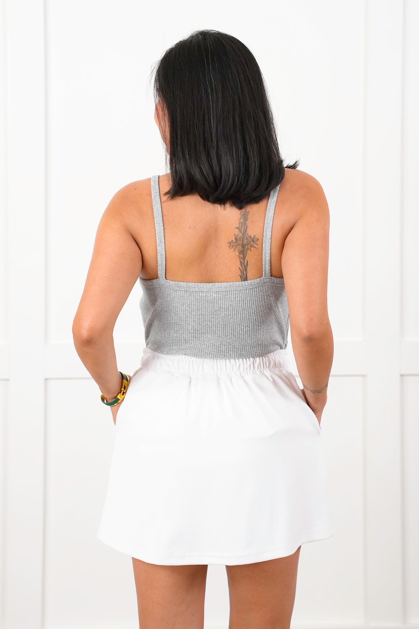 Ribbed Knit Square Neck Tank Top
