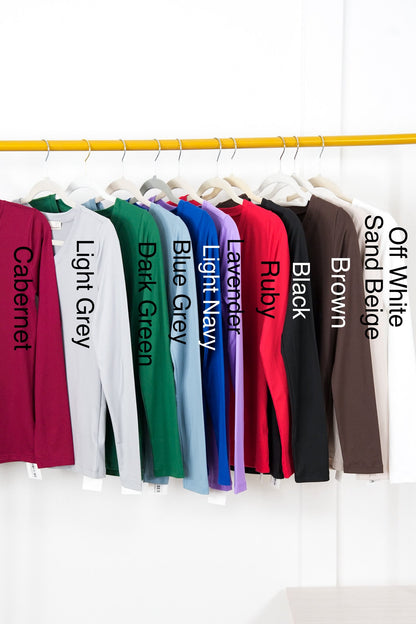 Door Buster! Plus/Reg Zenana Microfiber Long Sleeve V-Neck Tee