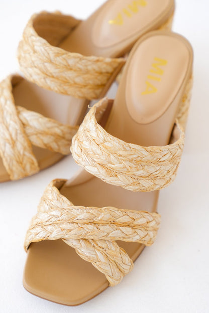 MIA Open Toe Mule Sandal with Braided Straps