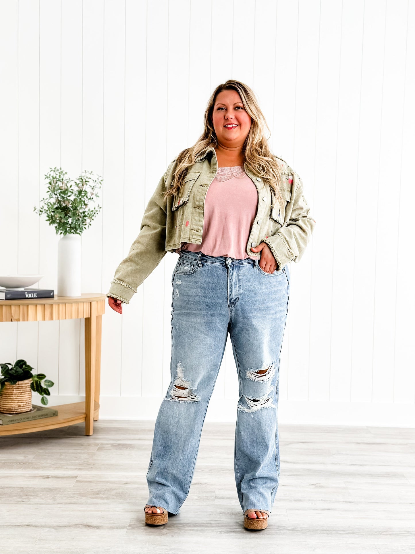 Judy Blue Cruel Summer High Rise Rigid 90s Destroyed Straight Leg Jeans