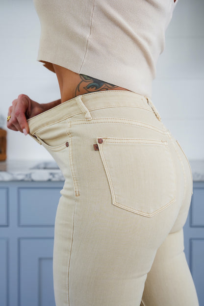 Judy Blue High Rise Tan Tummy Control Skinny Jeans