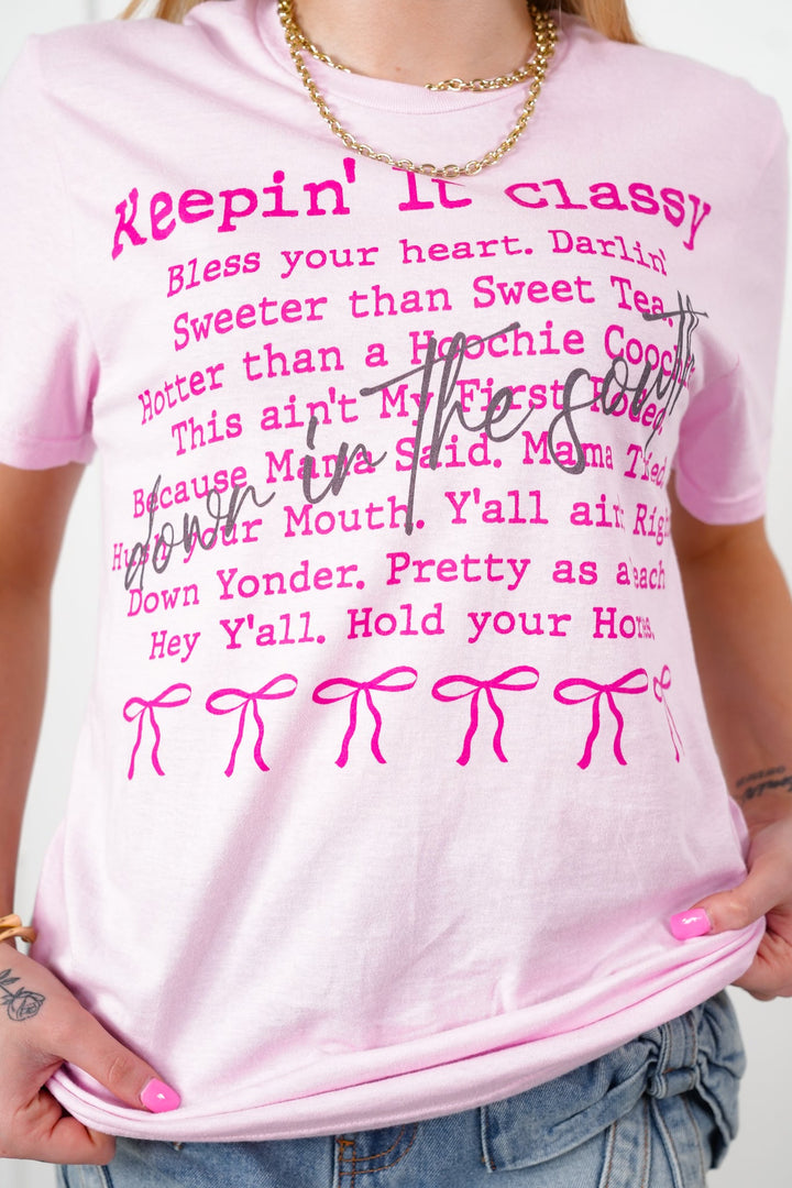 Plus/Reg Short Sleeve " Keepin' It Classy Down In The South" Graphic Tee