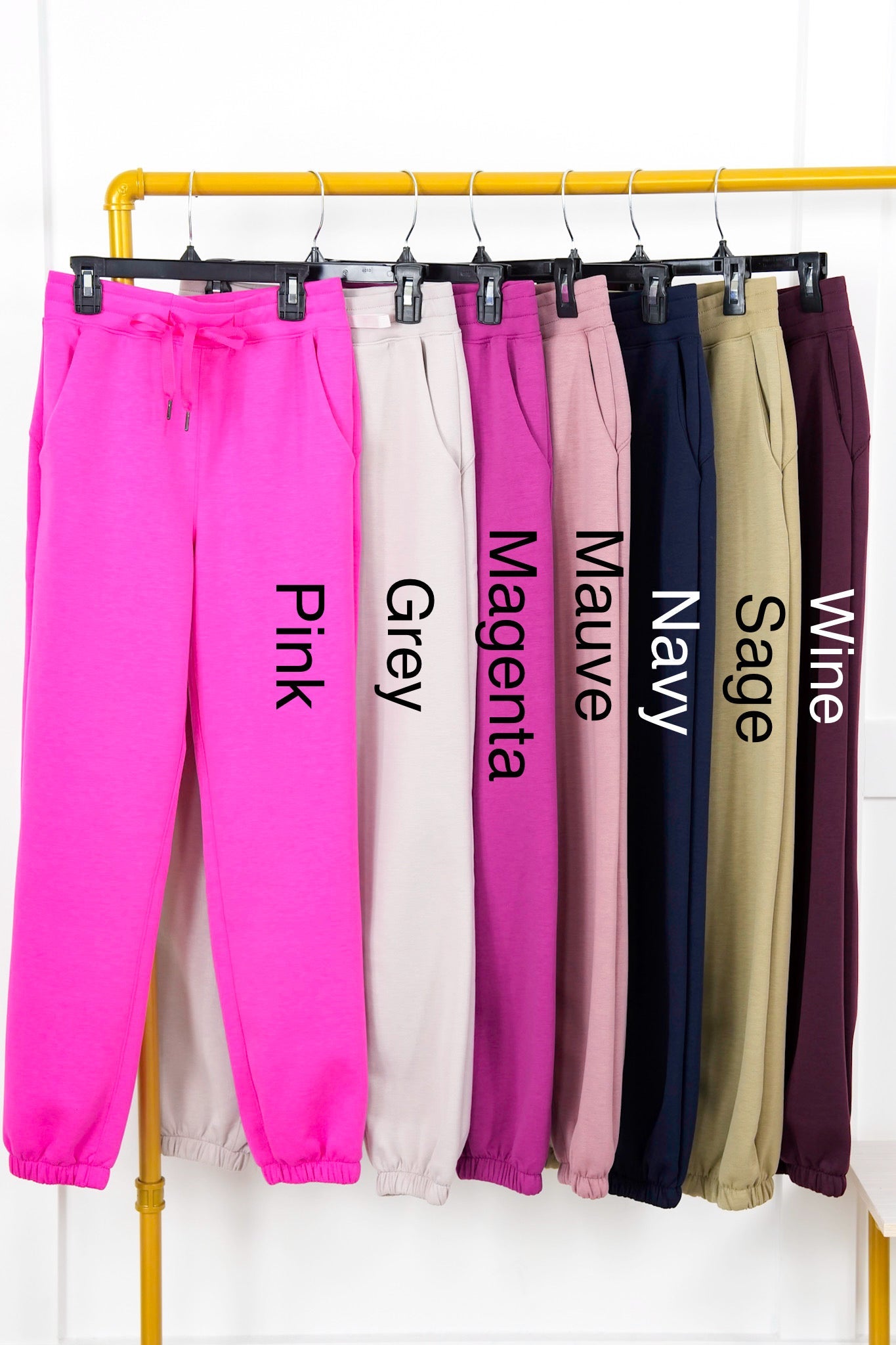 Door Buster! Plus/Reg Elastic Waist Scuba Knit Joggers with Ribbon Drawstring