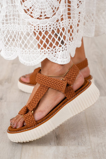 Woven Adjustable Strap Platform Sandal