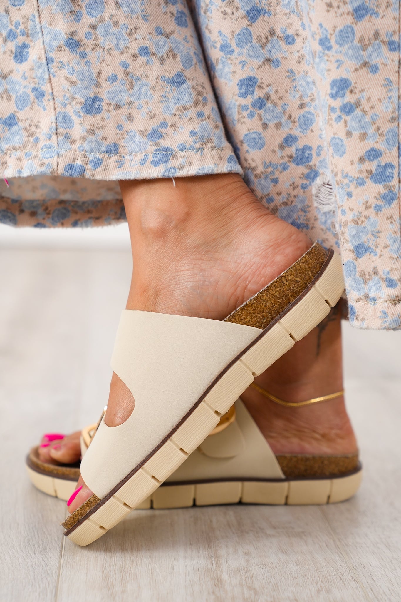 MIA Adjustable Double Buckle Slip On Sandal