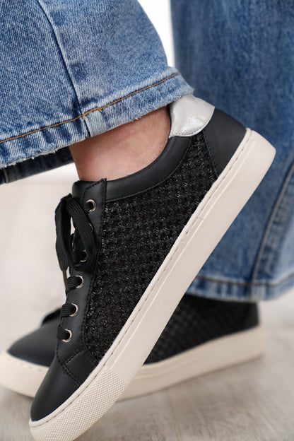 Corky's "Keep Scrolling" Stitched Pattern Sneaker