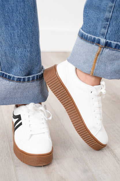 Low Top Platform Sneaker with Textured Sole