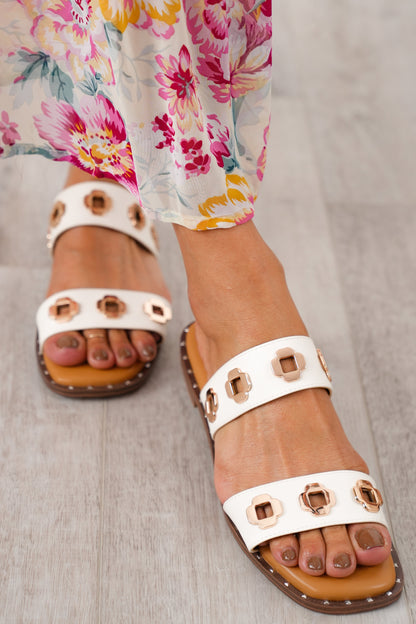 Corky's "Low Tide" Vegan Leather Sandal with Gold Accents