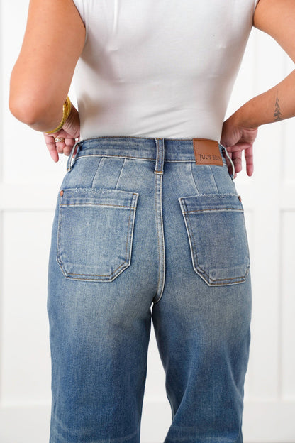 Judy Blue The Perfect Fit High Rise Wide Leg Crop Jeans