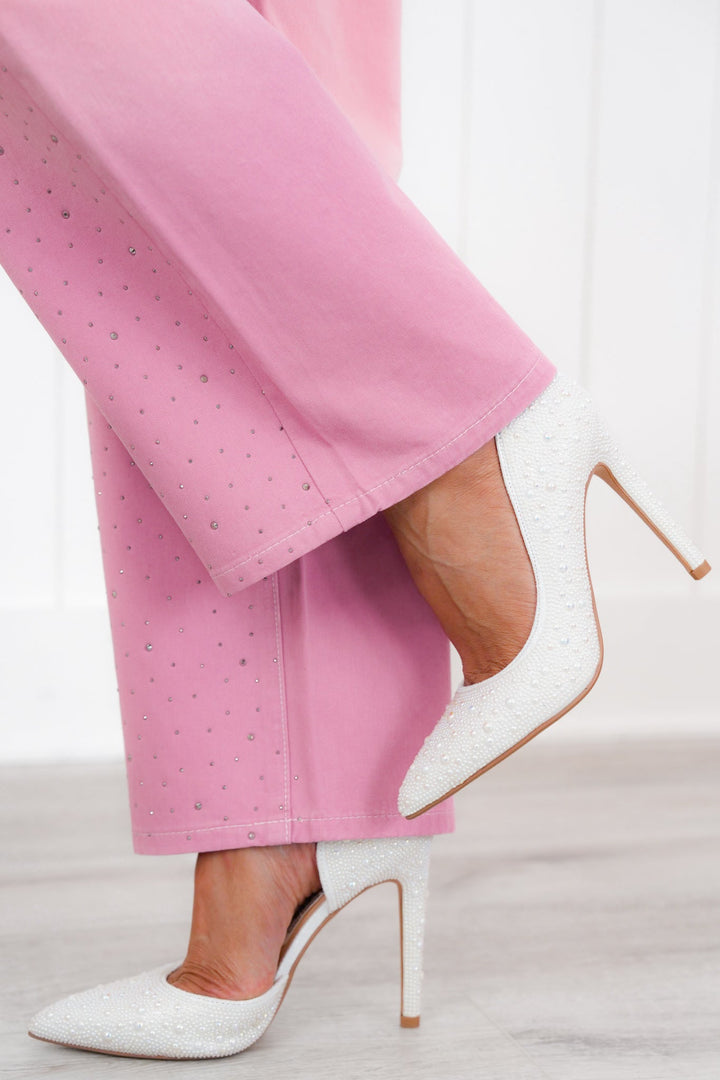 Shimmer Pearl Stiletto Heels