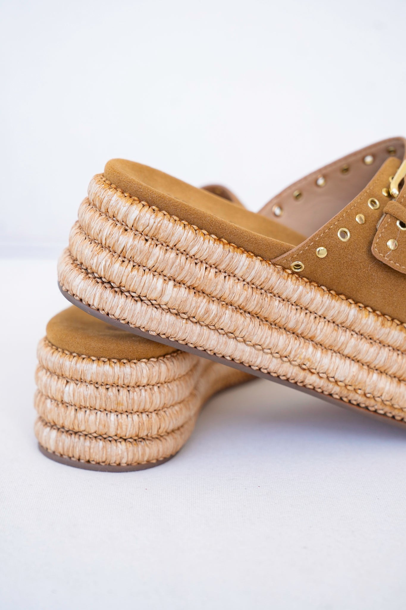 Adjustable Buckle Platform Sandal with Braided Jute Sole