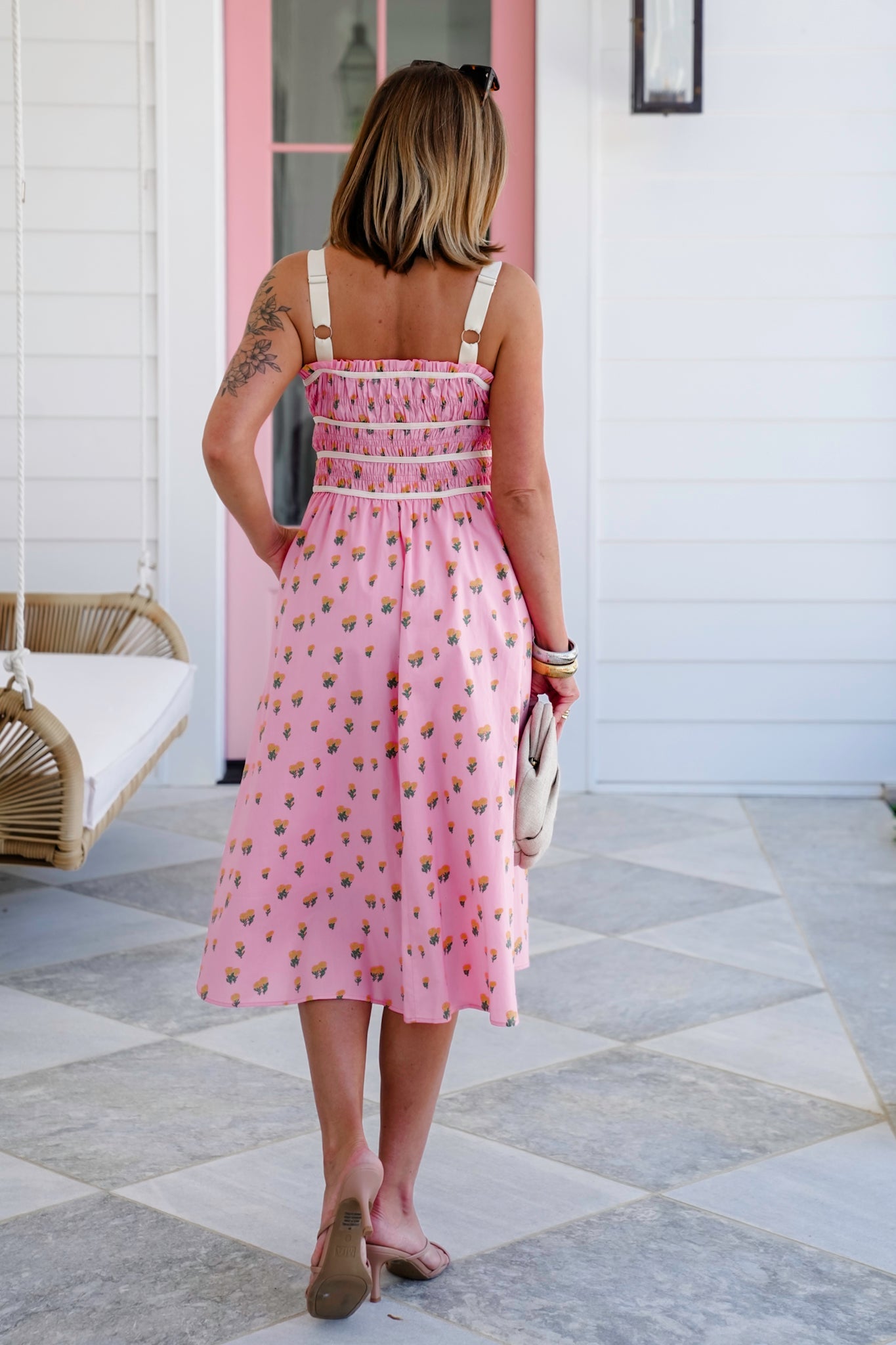 Plus/Reg Floral Sleeveless Midi Dress with Velvet Detail